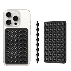 Double Sided Silicone Suction Phone Holder Mount, Silicon Accessory for iPhone and Android, Hands-Free Mirror Shower Phone Holder, Instagram Reels and Selfies