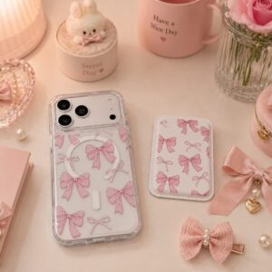 Shop the Pink Bow Floral Magnetic Phone Case with a cute bow design, magnetic compatibility and slim everyday protection. Stylish, elegant and trendy.