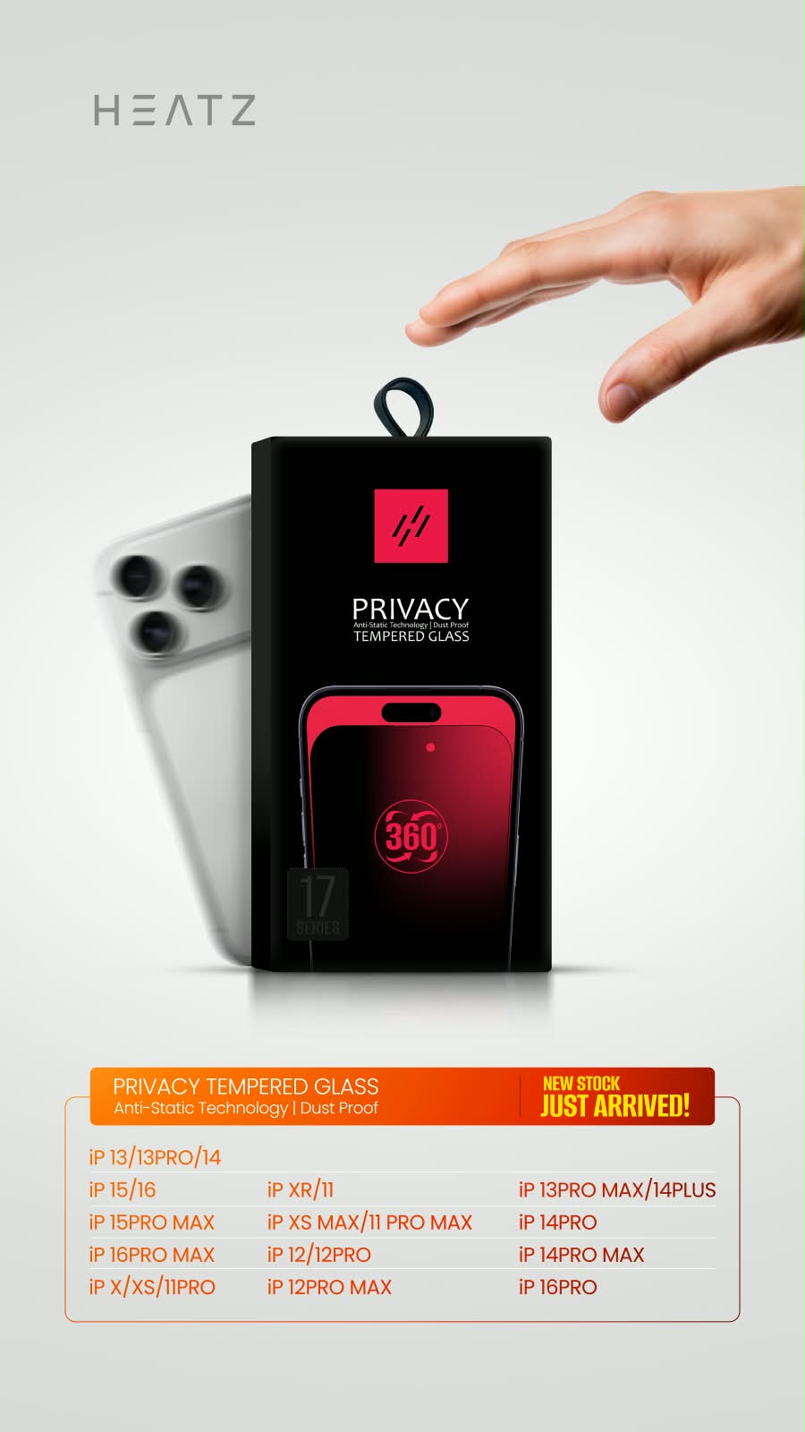 360° privacy tempered glass for iPhone
