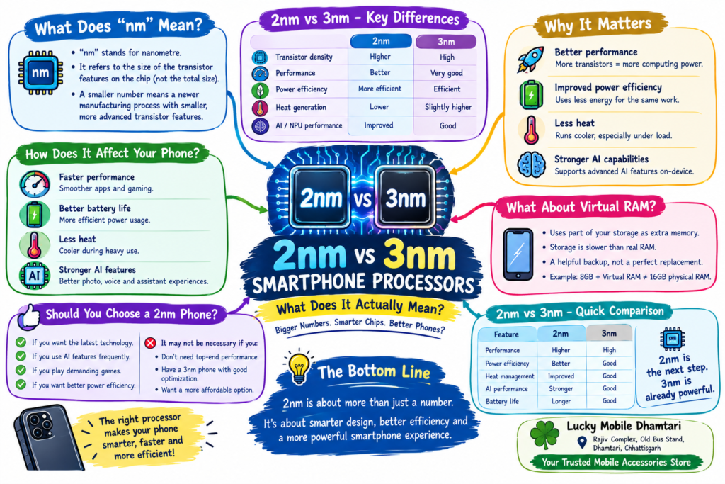 2nm vs 3nm smartphone processor explained with performance battery and AI comparison
