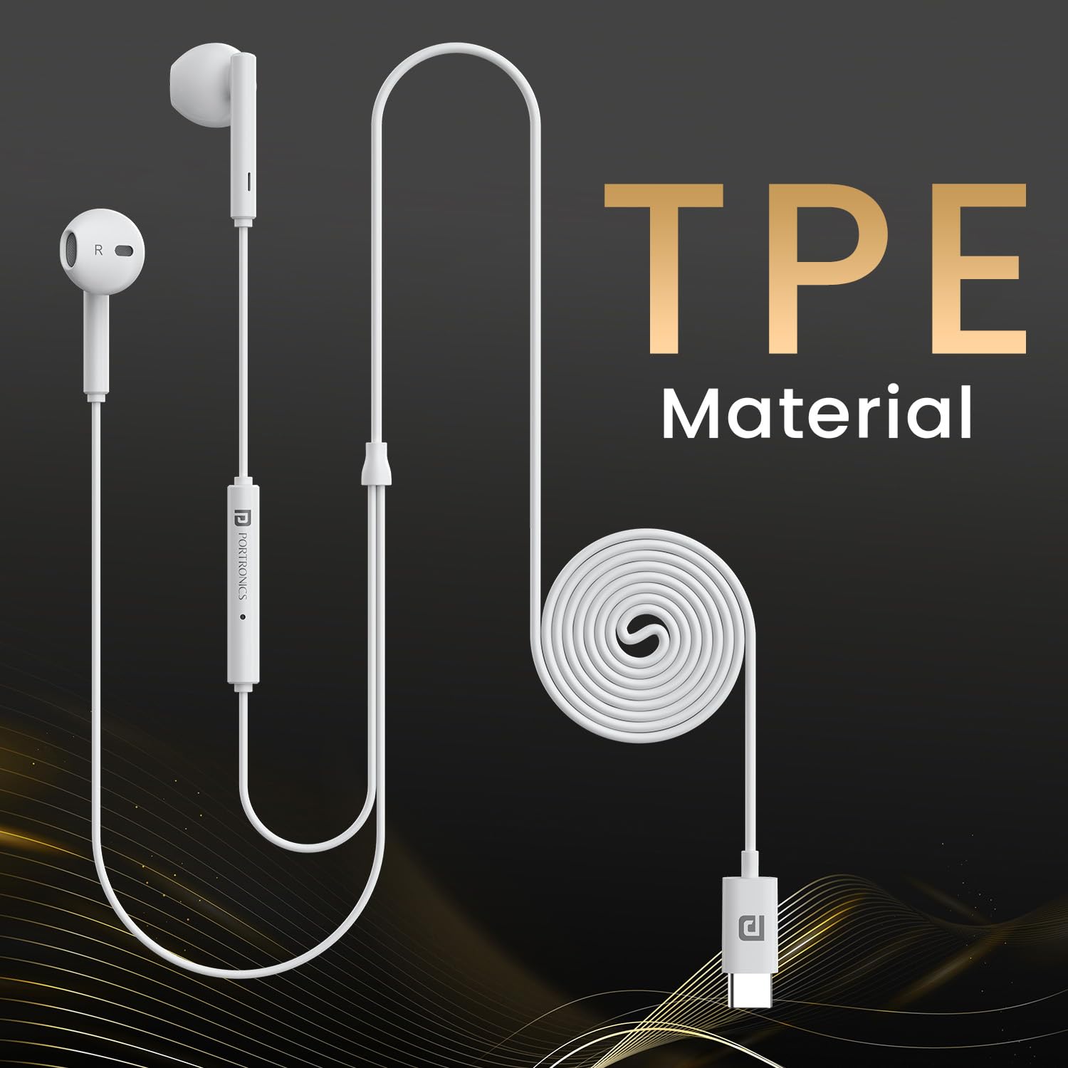 Portronics Conch Theta C Type C Wired Earphones