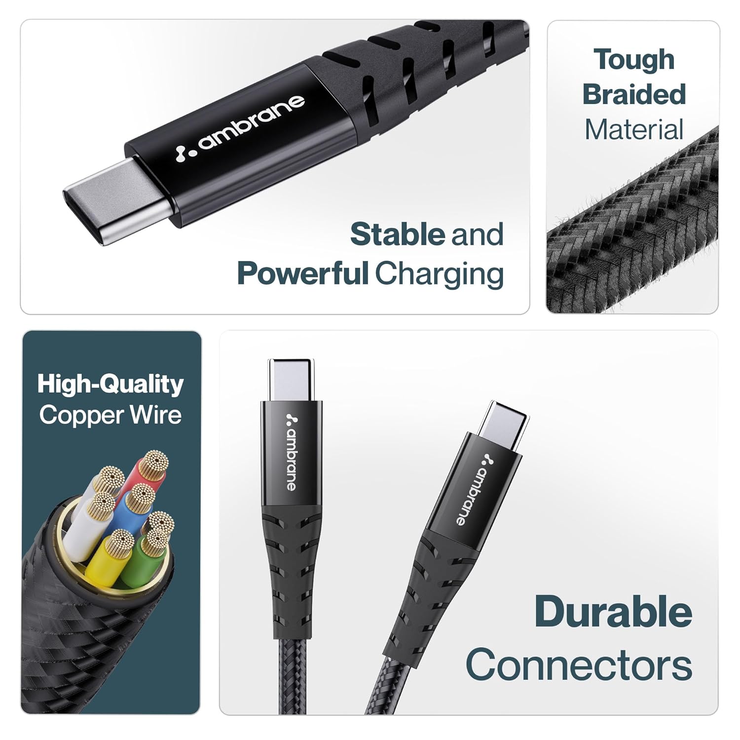 Ambrane 60W Type C to Type C Cable