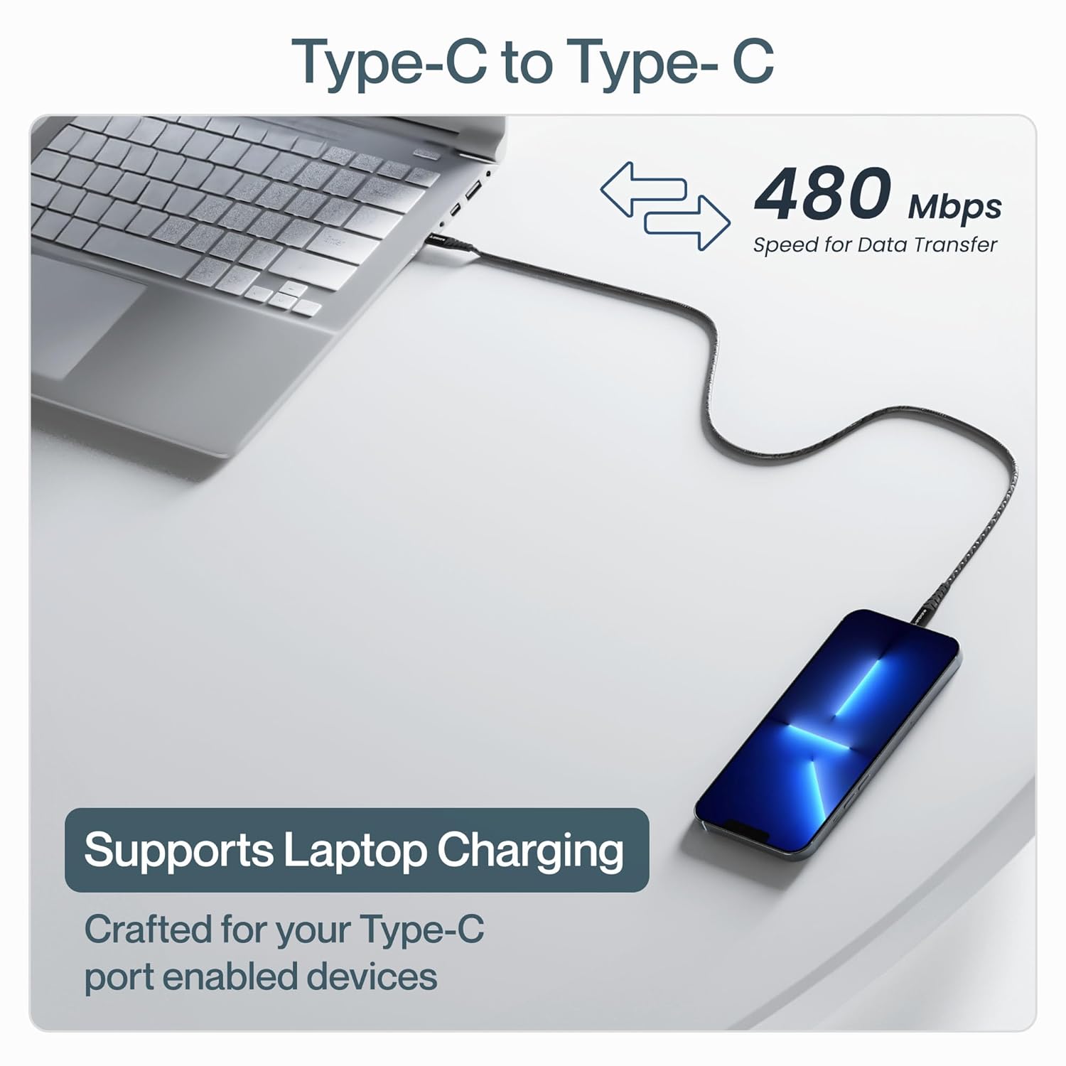Ambrane 60W Type C to Type C Cable
