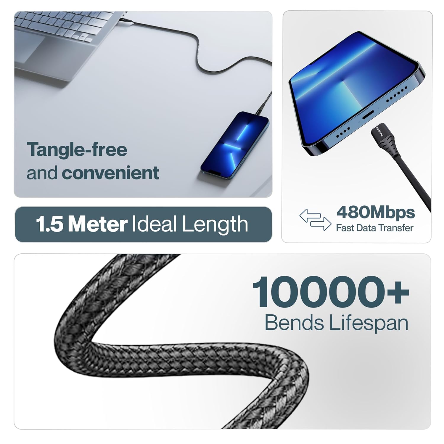 Ambrane 60W Type C to Type C Cable