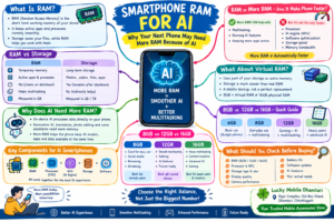 Smartphone RAM for AI explained with 8GB 12GB and 16GB comparison