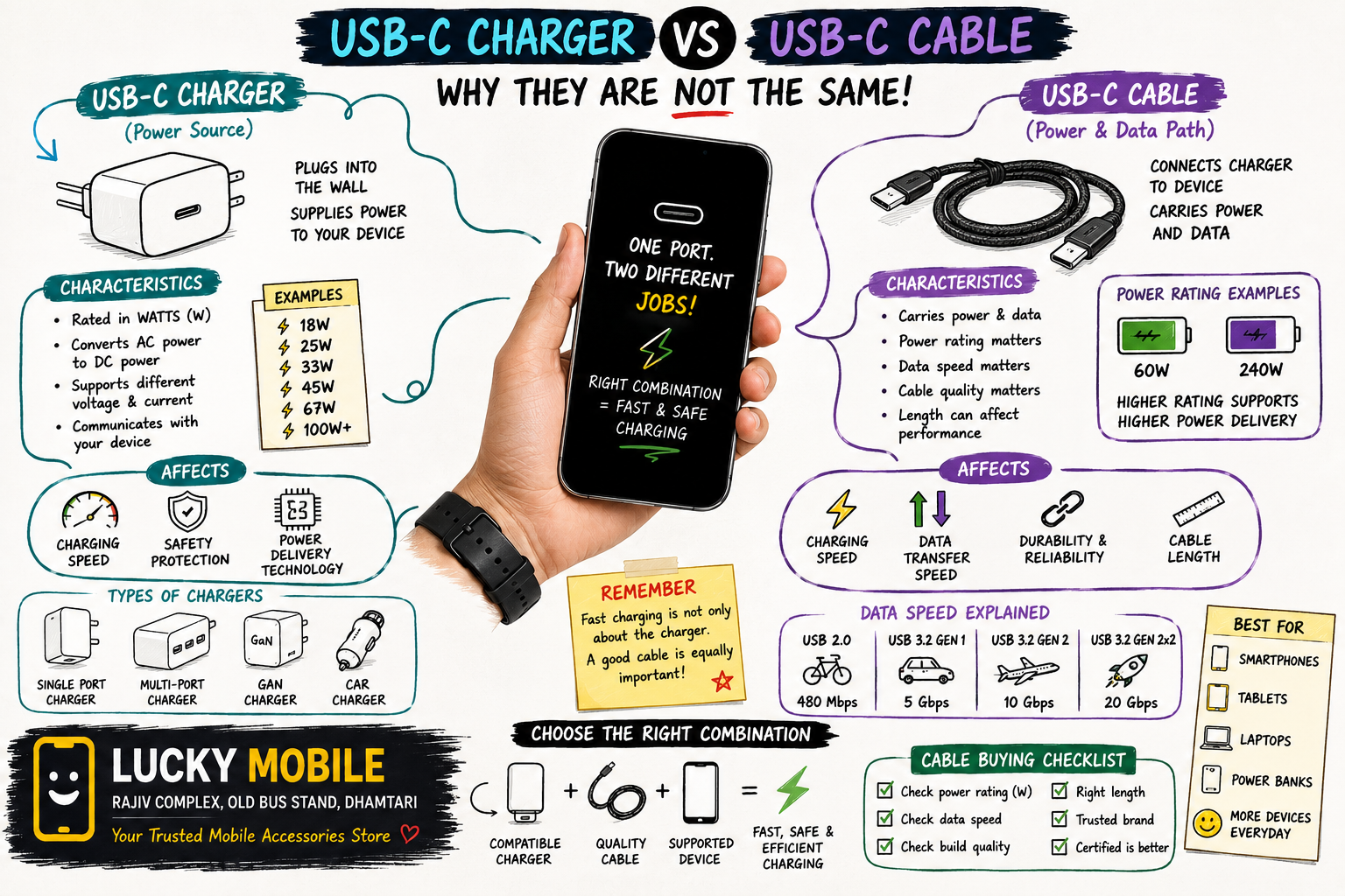 USB-C charger vs USB-C cable